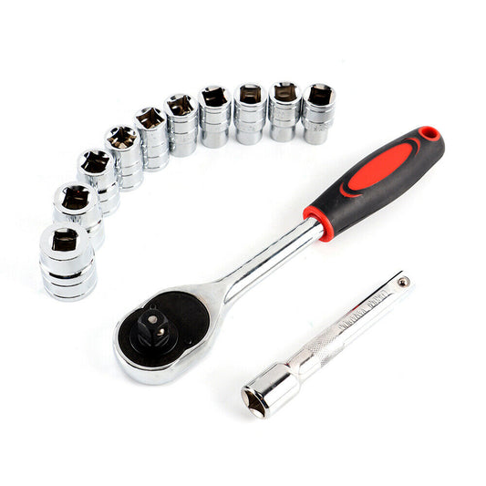 Socket Wrench Set Socket Adapter 1/2 Ratchet Key Set Drill Socket Adapter with Entending Rod 10Pcs Socket Bits